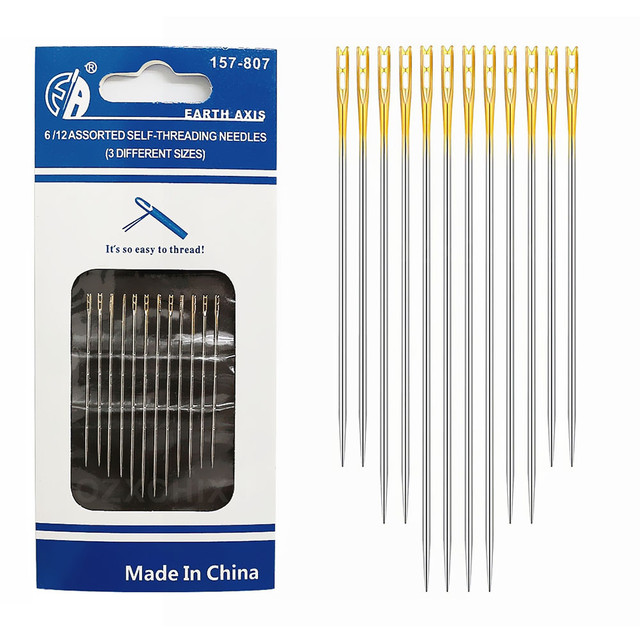 24/60 PCS Stainless Steel Self Threading Needles Hand Sewing Needles Easy  Threading Needles For DIY Embroidery Mending Sewing - AliExpress